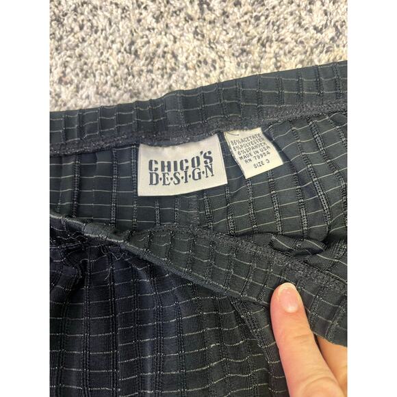 Chicos Travelers Set VINTAGE Size 3 (XL) Black Window Pane, 2 Piece Pull-On Pant - Picture 9 of 16